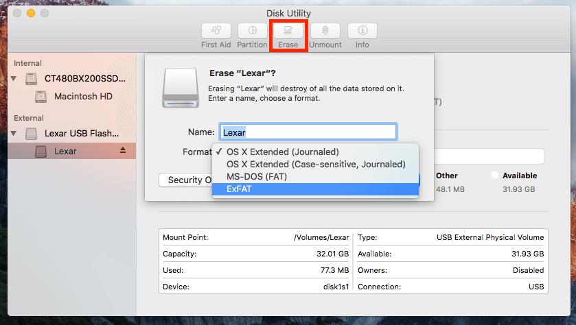 cant format to ntfs on mac